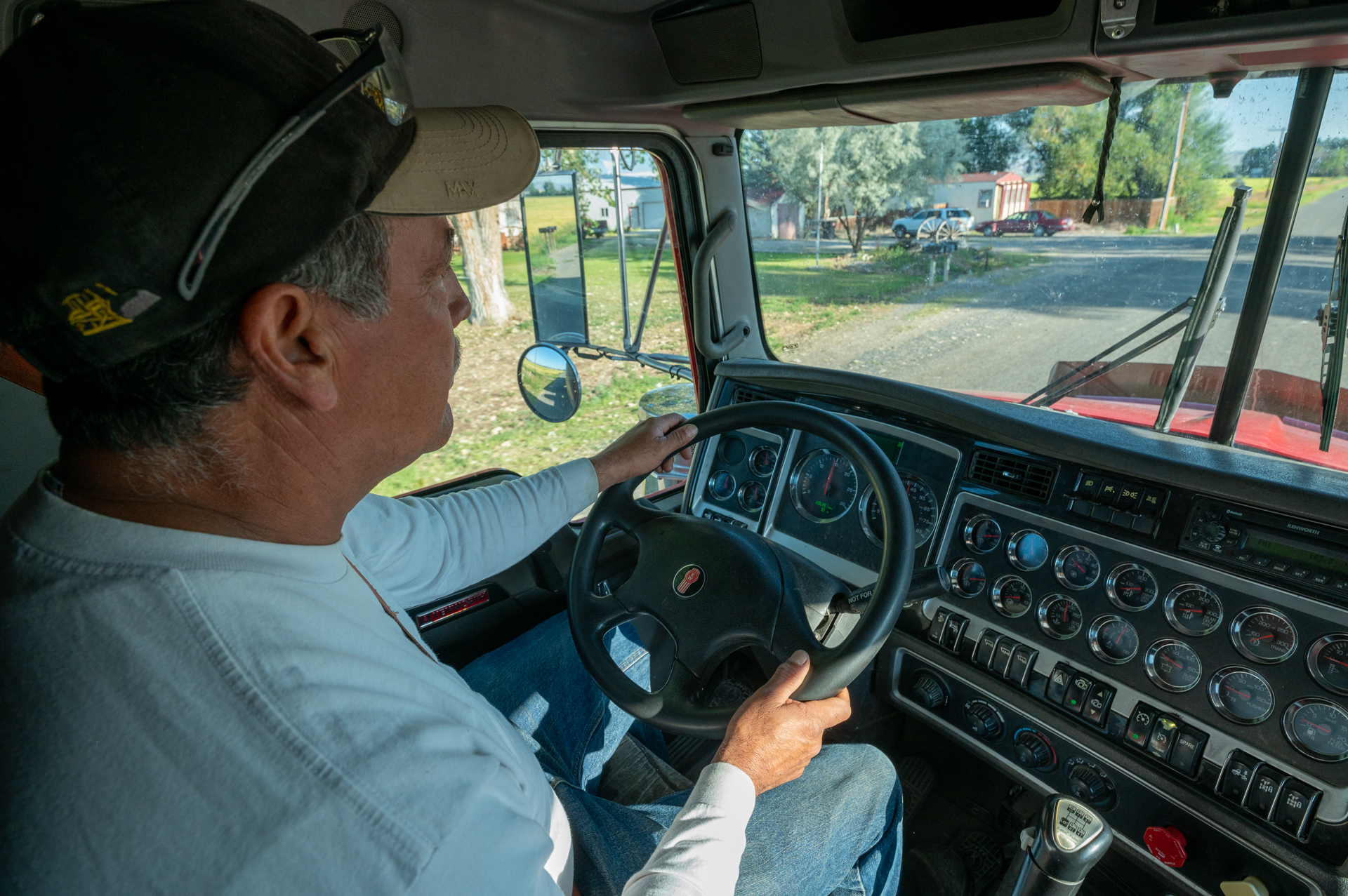 Man driving a semi truck